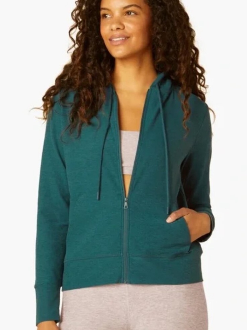 Beyond Yoga Deep Sea Heather Spacedye Zip-Up Hoodie, NWT, size 1X